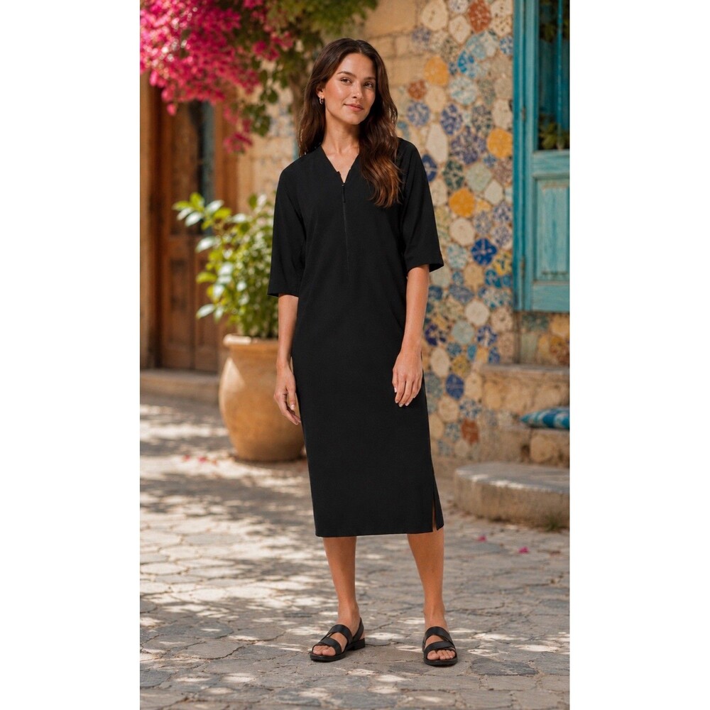 Lululemon The Lab Sarala Dress 3/4 Sleeve Size 8 Black